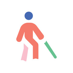 Old man icon. Simple style company poster background symbol. brand logo design element. t-shirt printing. Vector for sticker.