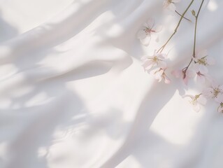 White silk fabric mockup with a smooth texture, ideal for minimalist and luxury design concepts.