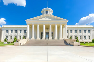 Neoclassical Government Building Illustration