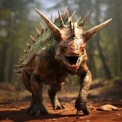 Fototapeta premium Chasmosaurus Dinosaur realistic Photo Images Real details skin texture