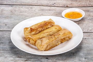 Traditional crispy fried stuffed springroll