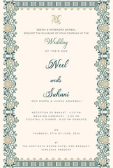 Indian floral wedding invitation template