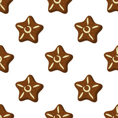chocolate chips pattern background. cookie seamless pattern background. Cartoon illustration of Cookies. biscuits illustration.