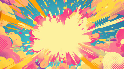 Bright abstract background in pop art comic style.
