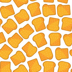 Bread pattern background. bakery theme pattern background. seamless pattern of bread. seamless pattern with breads. bread pattern illustration.
