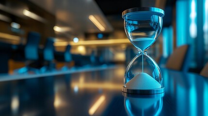 Abstract depiction of an hourglass with sand flowing smoothly capturing the essence of time in a minimalist graphic novel style