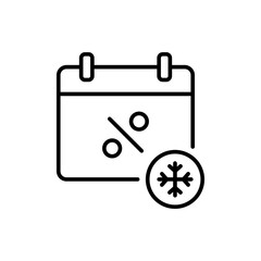 Winter sale outline icons, minimalist vector illustration ,simple transparent graphic element .Isolated on white background