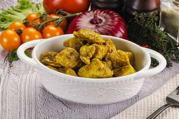 Indian cuisine curry chicken fillet