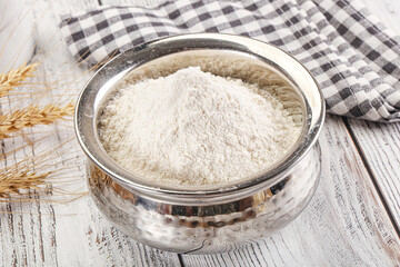 Wheat flour heap for bake