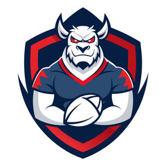 Rugby mascot logo illustration