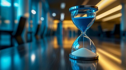 Classic hourglass with timeless design creating a serene and artistic impression ideal for inspirational content in a vintage illustration style