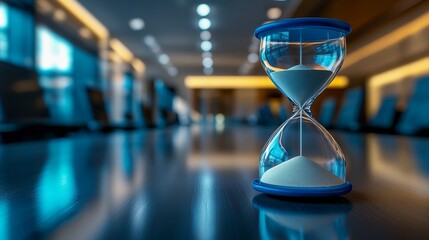 Classic hourglass with timeless design creating a serene and artistic impression ideal for inspirational content in a vintage illustration style