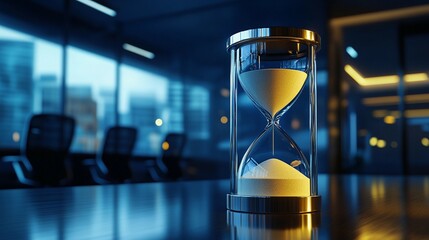 Classic hourglass with timeless design creating a serene and artistic impression ideal for inspirational content in a vintage illustration style