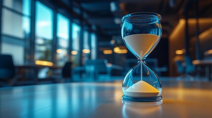 Classic hourglass with timeless design creating a serene and artistic impression ideal for inspirational content in a vintage illustration style