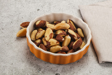 Brazil nut kernel in the bowl