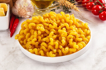 Italian cuisine - dry cellentani pasta