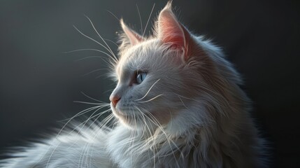 A Stunning Portrait of a Beautiful Cat with Serene and Graceful Elegance