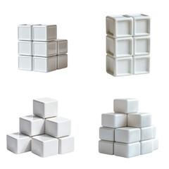 Obraz premium White Geometric Objects in Pyramid Formation