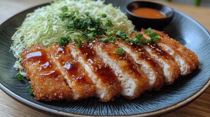 Savoring Tonkatsu Bliss A Culinary Journey Japanese Kitchen Food Photography Cozy Dining Mouthwatering Tonkatsu Setup