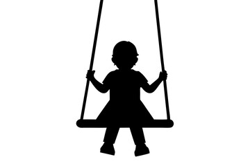 little girl on swing