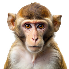 Close-up of a Curious Rhesus Macaque Monkey Face