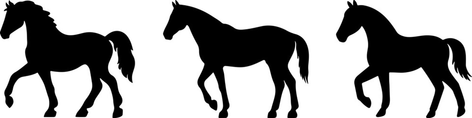 Obraz premium horse black silhouette vector logo