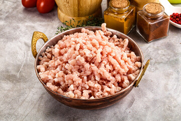 Homemade Raw pork minced meat