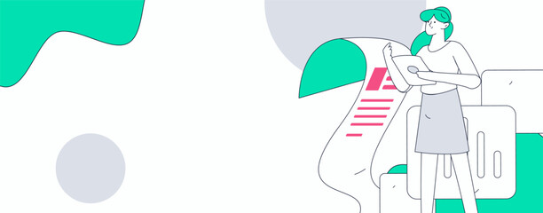 Personnel doing job interview flat vector concept operation hand drawn illustration
