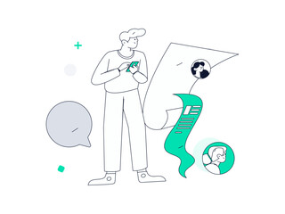 Personnel doing job interview flat vector concept operation hand drawn illustration
