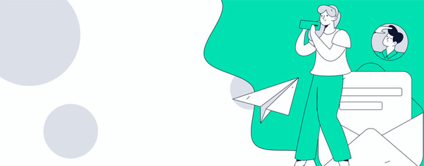 Personnel doing job interview flat vector concept operation hand drawn illustration
