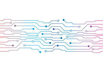 Gradient Circuit Board Technology Background Vector. 