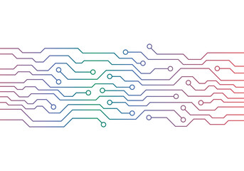 Gradient Circuit Board Technology Background Vector. 