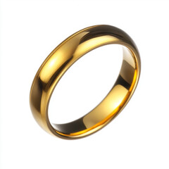 golden wedding ring, isolated on a white background