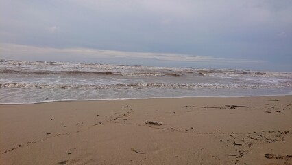 footprints on the beach