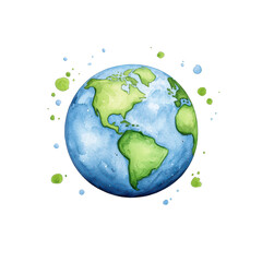 Fototapeta premium Abstract Watercolor Globe of Earth with Colorful Strokes