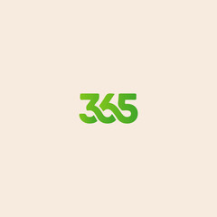 Bold 365 numeral icon flat vector design.