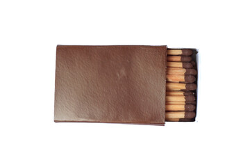 Wooden matches and matchsticks isolated on a white background, arranged neatly (or scattered),...