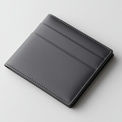 Executive Dark Grey Leather Long Wallet with Sleek Design | Business-ready Premium Leather Wallet on White Background