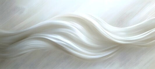 A serene abstract representation of flowing white waves, embodying elegance and tranquility, set against a soft, light background. The gentle curves create a calming visual experience.
