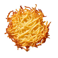 Homemade Fried Potato Hash Browns on transparent background