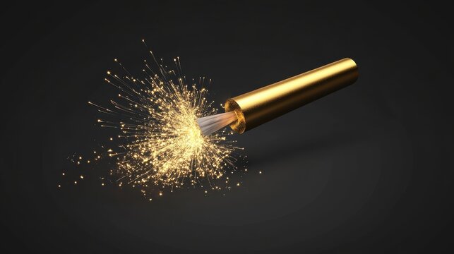 goldenes feuerwerk freigestellt auf schwarz, festliches konzept f&Atilde;&frac14;r silvester und gl&Atilde;&frac14;ckliches neues jahr.