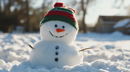 Fototapeta premium snowman on the snow