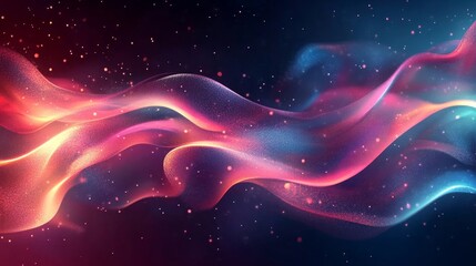 Obraz premium Neon Colors Swirling Flow Abstract Digital Background, Generative AI