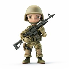 A cartoon soldier in camouflage uniform holding a rifle.