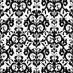 Elegant Damask Pattern: A timeless and sophisticated design, this intricate black and white damask pattern is perfect for adding a touch of elegance to any project.