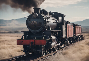 Naklejka premium In the annals of industrial history the steam locomotive stands as a symbol of power and progress ch
