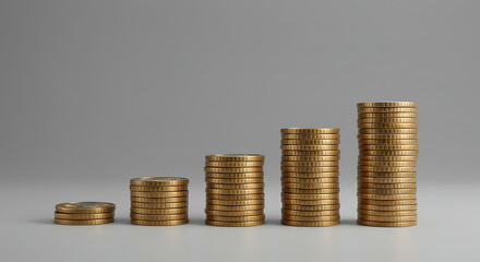 Gold Coin Stacks Financial Growth Currency Savings Wealth Investment Business Success