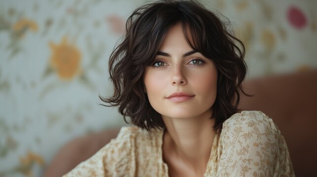 beautiful french woman with bob hairstyle