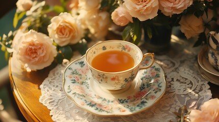 Fototapeta premium Bridgerton tea party aesthetic