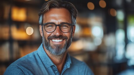 Smiling male warehouse manager using a digital tablet